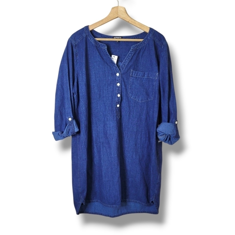 NWT Express Denim Shirt Dress XL